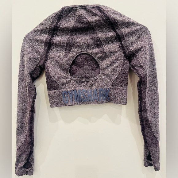 Gymshark Flex Sports Long Sleeve Crop Top Purple Women’s Small - Picture 2 of 7